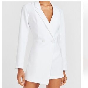 Express White Double-Breasted Blazer Dress